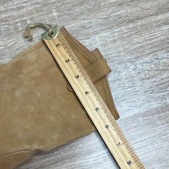 Schutz NWT Mackie Nubuck Leather Western Boots Honey Tan Pointed Toe Block Heel - Picture 8 of 10